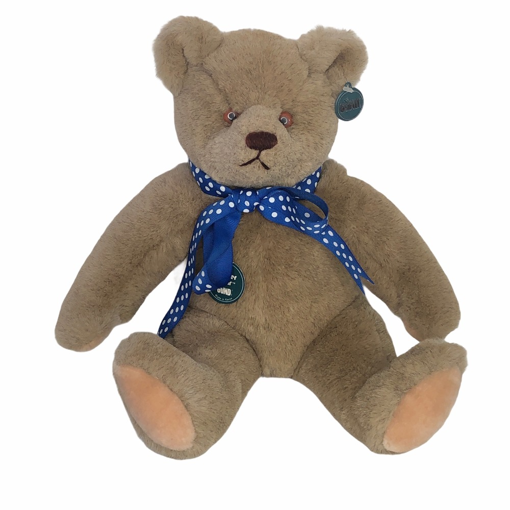 Vtg 1987 GUND Bialosky Bear Teddy Stuffed Plush Animal 12" Brown Gunder